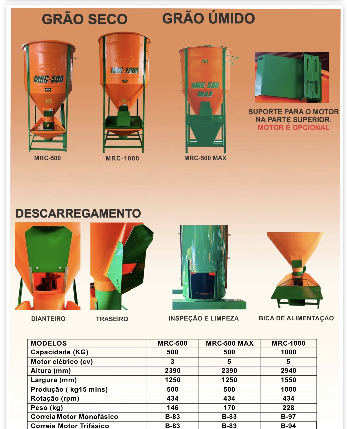 Misturador de ração novo Marca Cremasco modelo: MRC 1000 capacidade de 1000KG - Imagem 4
