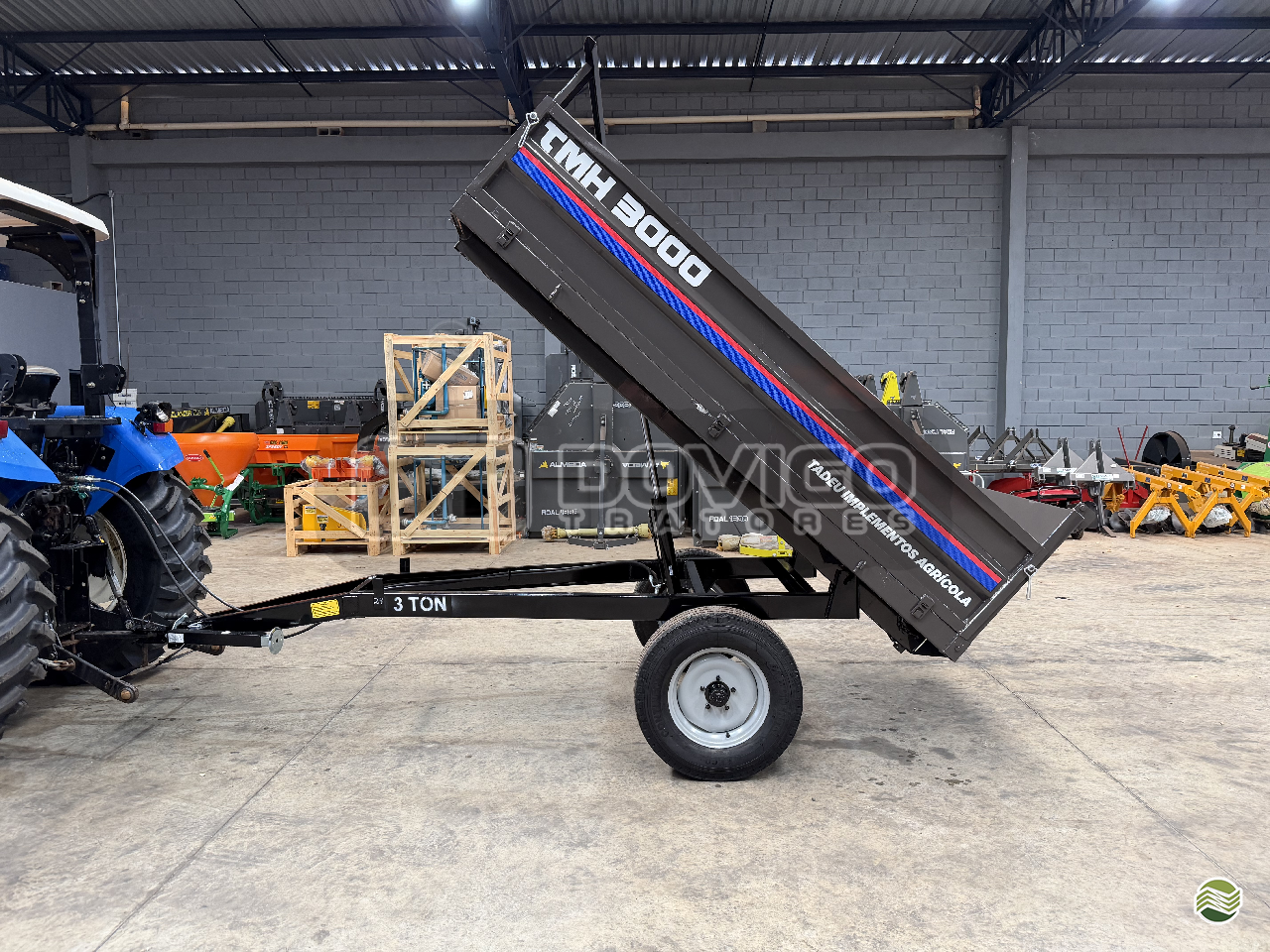 Carreta agrícola metálica basculante hidráulica nova para Trator , Marca: Tadeu Modelo: TMH 3000 basculante hidráulica por pistão - Imagem 16