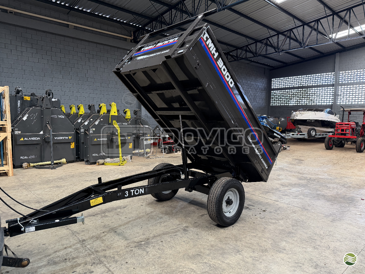 Carreta agrícola metálica basculante hidráulica nova para Trator , Marca: Tadeu Modelo: TMH 3000 basculante hidráulica por pistão - Imagem 17