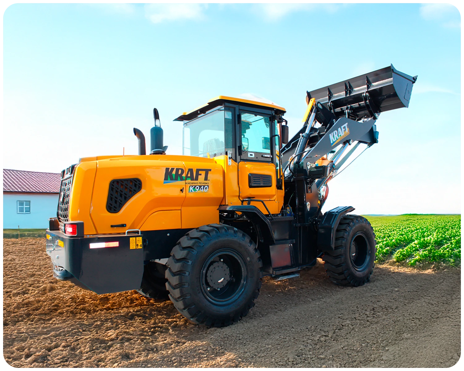 Pá Carregadeira (nova) Marca: KRAFT Modelo: K940 4x4 linha Premiun, Ano: 2026, Cabinada de fábrica com ar condicionado - Imagem 3